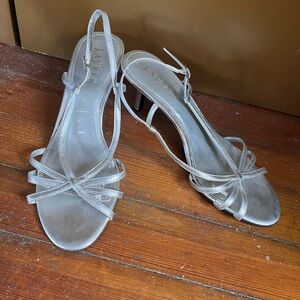Ralph Lauren leather silver strappy sandals size 7M